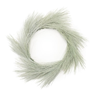 24-Inch Frosted Long Needle Pine Wreath Snowy Green White Winter Front Door Christmas Decor - 24”L x 25”W x 5.5”H