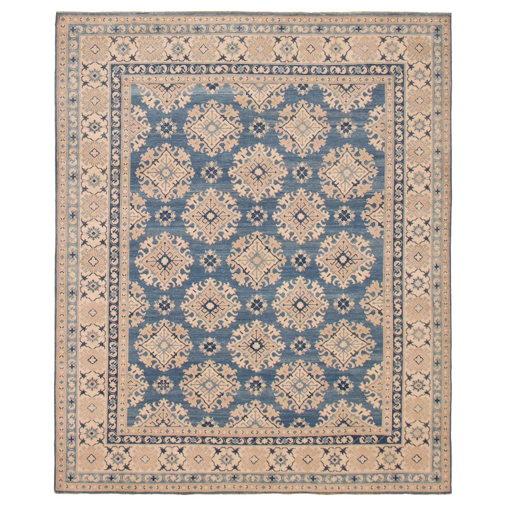 ECARPETGALLERY Hand-knotted Finest Ghazni Blue Wool Rug - 8'0 x 9'8