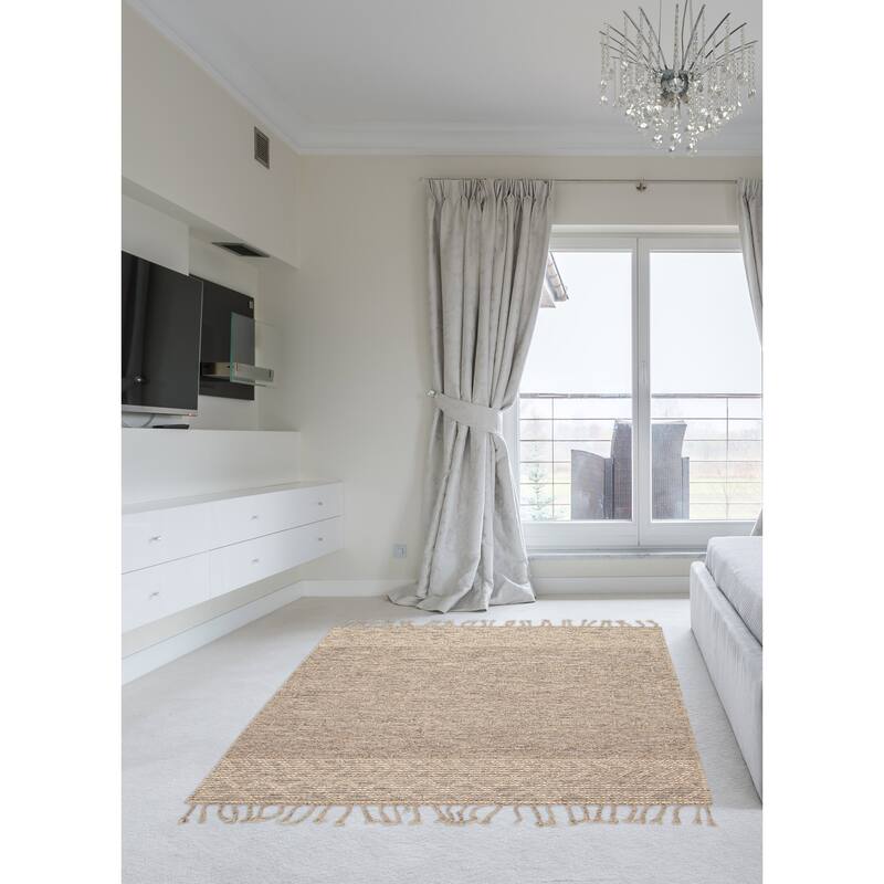 ECARPETGALLERY Braid weave Sienna Brown Wool Rug - 5'3 x 7'6
