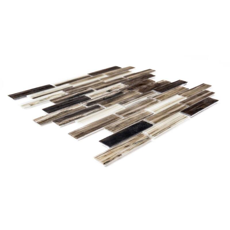 The Tile Life Island Antigua Jamaica 12x12 Polished Glass Brick Mosaic Backsplash & Wall Tile
