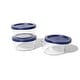 preview thumbnail 8 of 34, Glass Food Storage Containers Set - Round, 2-Cup (16oz) BPA-Free, Microwave & Oven Safe, Airtight Lids 6 Piece Set (3 Containers + 3 Lids) - Blue