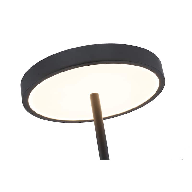 Modern 1-Light Black Iron LED Floor Lamp With A Shade - N/A