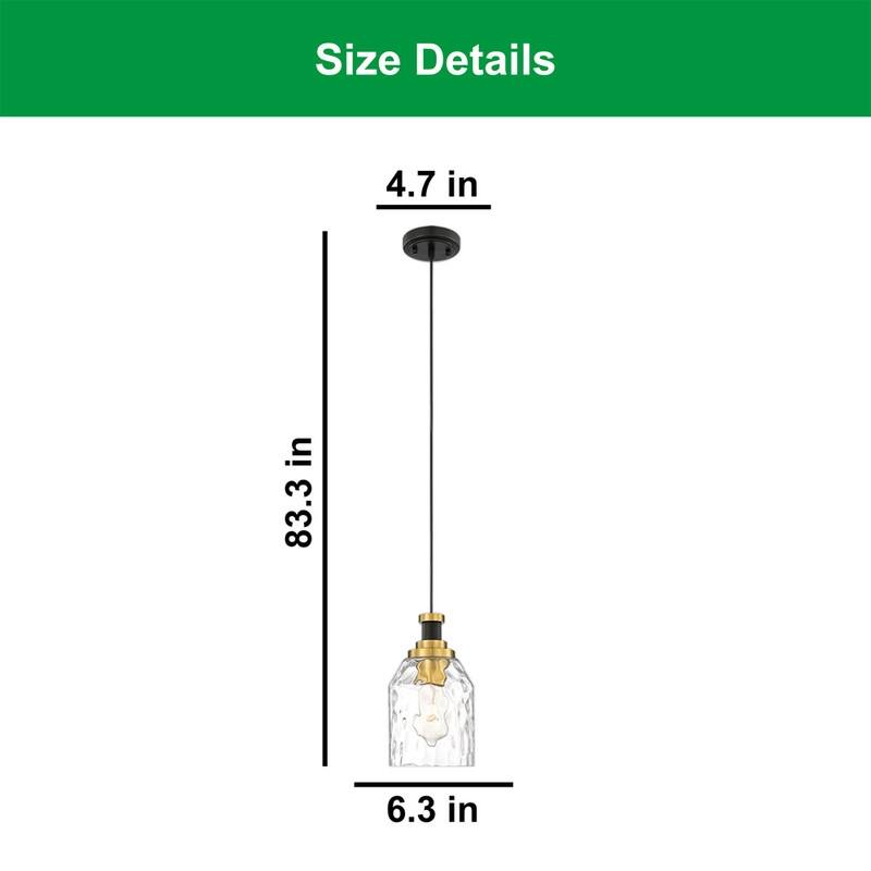 2 Pack bulb light black,gold hanging light glass, metal pendant light