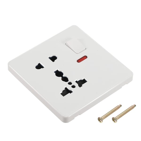 UK US Socket Switched Multi Power Outlet White 250V 13A 88mmx86mm - Bed ...