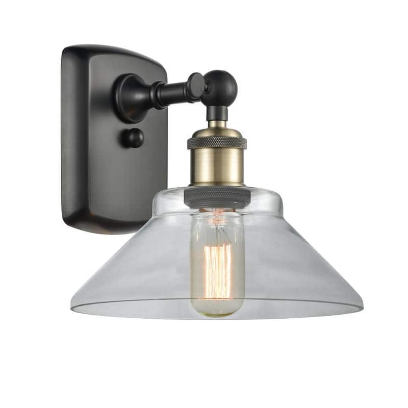 Innovations Lighting Orwell 10" Tall Bathroom Sconce - Black Antique Brass / Clear