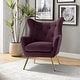 preview thumbnail 61 of 107, Eusebio Tufted Velvet Accent Chair with Wingback, Arms, and Metal Gold Legs for Living Room or Bedroom by HULALA HOME