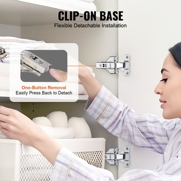 DecoBasics Full Overlay European Soft Close Cabinet Hinges For Kitchen Cabinets (10 Pcs) -105° Frameless Concealed Cabinet Door Hinge -3 Way