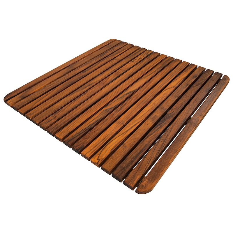 Nordic Style Teak Oiled Square Shower and Bath Mat 24" x 24"