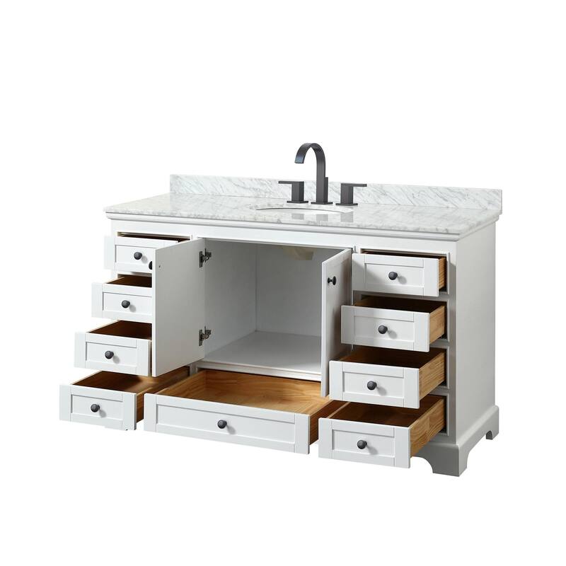 Wyndham Collection Deborah 60" Free Standing Single Vanity Set with