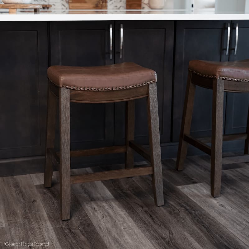 Maven Lane 31" Sophia Backless Bar Height Kitchen Stool - Single - Aged Brown