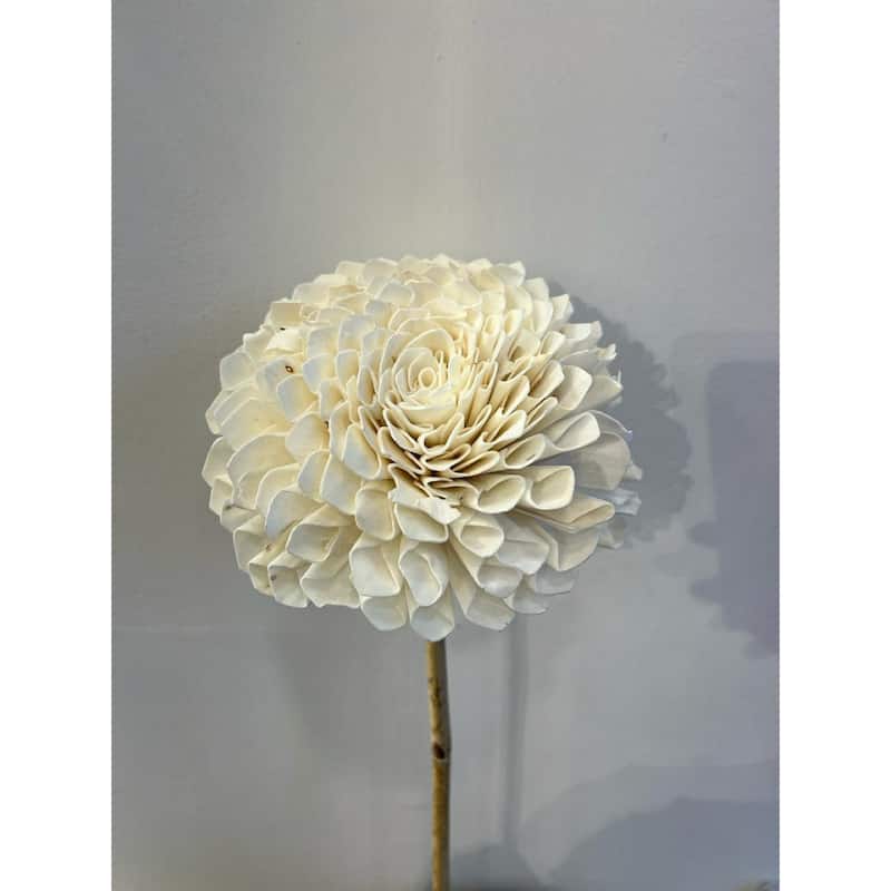 Shola Dahlia Flower Artificial Stem Spray - 39.5" - Beige
