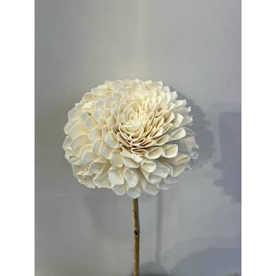 Shola Dahlia Flower Artificial Stem Spray - 39.5" - Beige