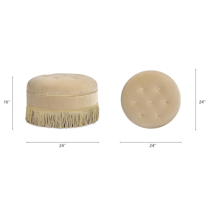 Yolanda 24" Upholstered Round Accent Ottoman