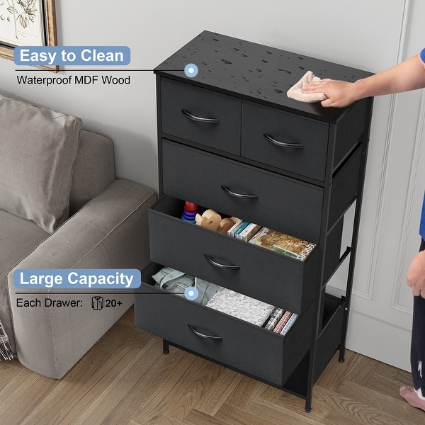 6-drawer Chest Vertical Dresser Storage Tower by Crestlive