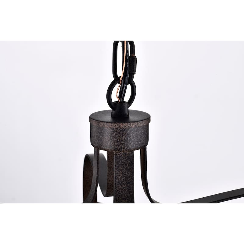 Valeria 14 Inch Modern-Farmhouse Style Imitation Wood Grain Finish Pendant Lighted Chandelier 4-Light - N/A