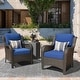 preview thumbnail 48 of 67, OVIOS 2-piece Patio Wicker Chairs Set Navy Blue-Brown Wicker