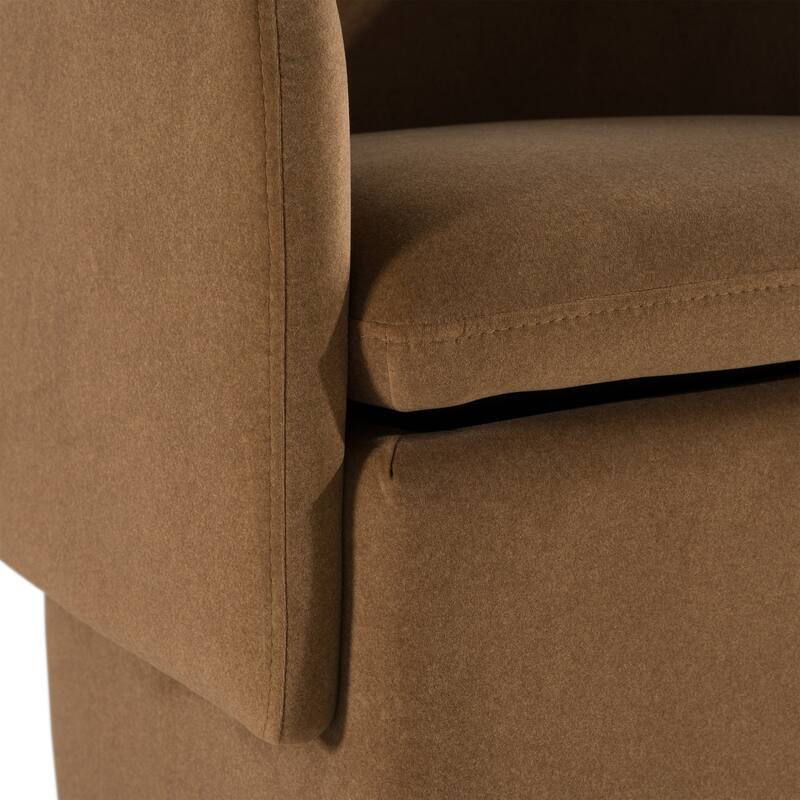 Tassell Modern Brown Fabric Dining Chair w/ Castor Wheels