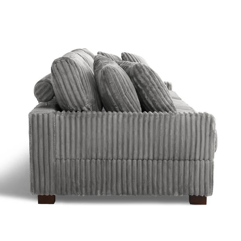 Modular Sectional Sofa Set with Adjustable Headrests and Ottomans