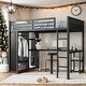 preview thumbnail 1 of 9, Black Full XL Loft Bed with Wardrobe,Kids Bed with Workstation and Storage for Bedroom Full