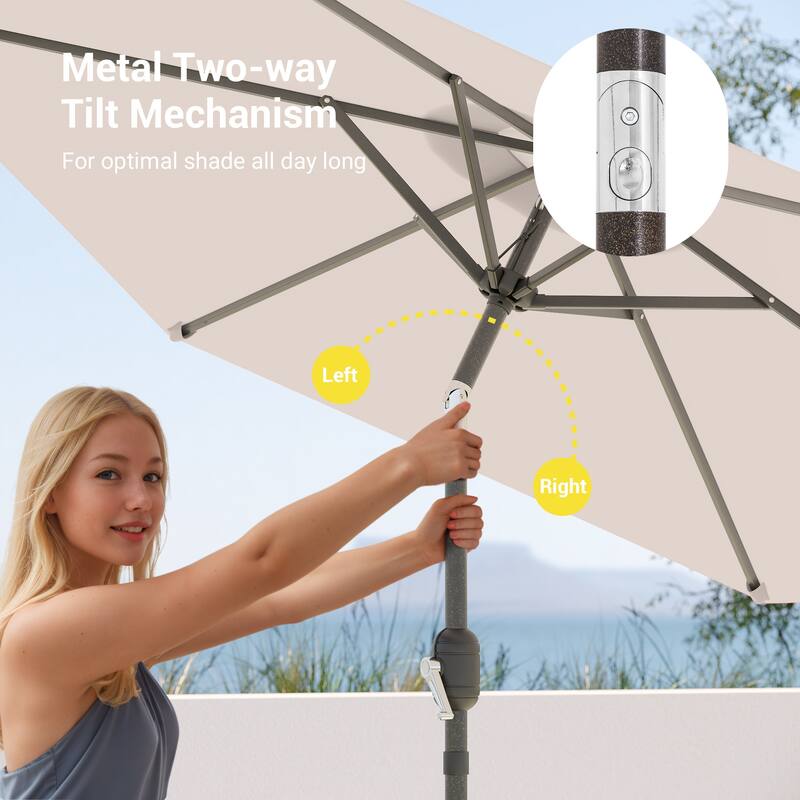 Bonosuki 7.5-foot Waterproof Sunshade Canopy Patio Umbrella