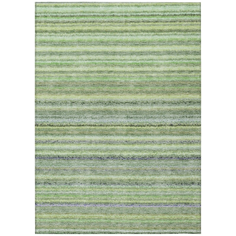 Machine Washable Indoor/ Outdoor Chantille Stripes Rug