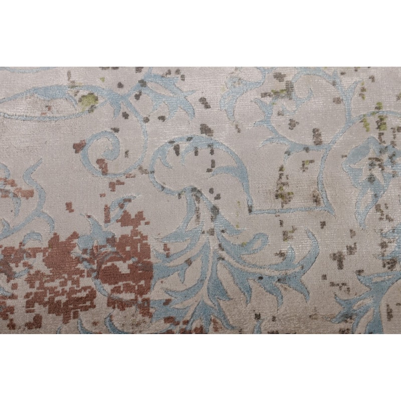 Multicolor Modern Abstract Area Rug Hand-Knotted Wool Carpet - 5'7"x 8'0"