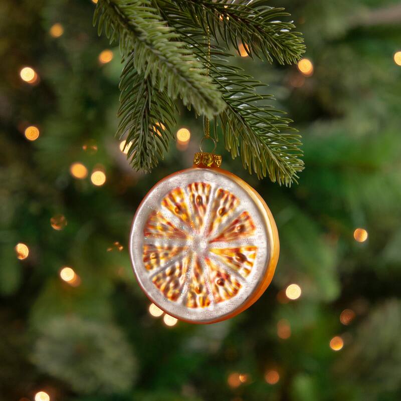 3.5" Glittered Orange Slices Christmas Ornament