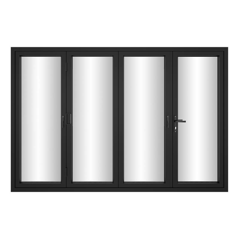 KaMic 120" x 96" 4-Panel Aluminum Patio Folding Door Left to Right-Outswing