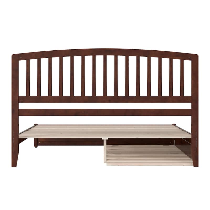 Lucia Platform Bed with Panel Footboard and Twin XL Trundle
