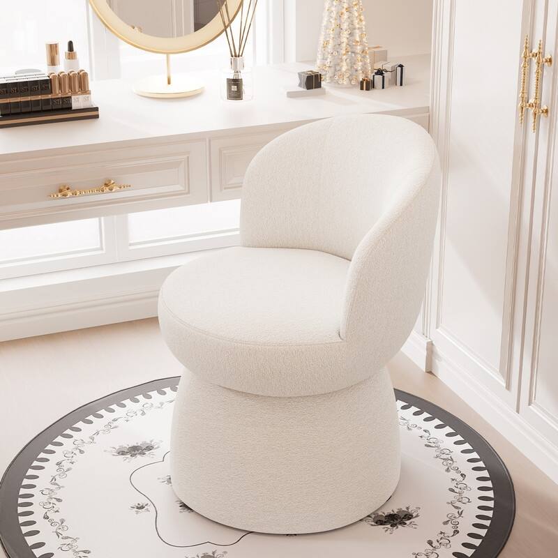 Swivel Modern Accent Chair Set of 4, Armless Upholstered Barrel Chairs