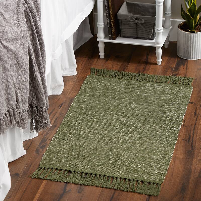 DII Gray and Off White 2-Tone Ribbed Rug 2x3 Ft - 24.0 In. L X 36.0 In. W X 0.2 In. H