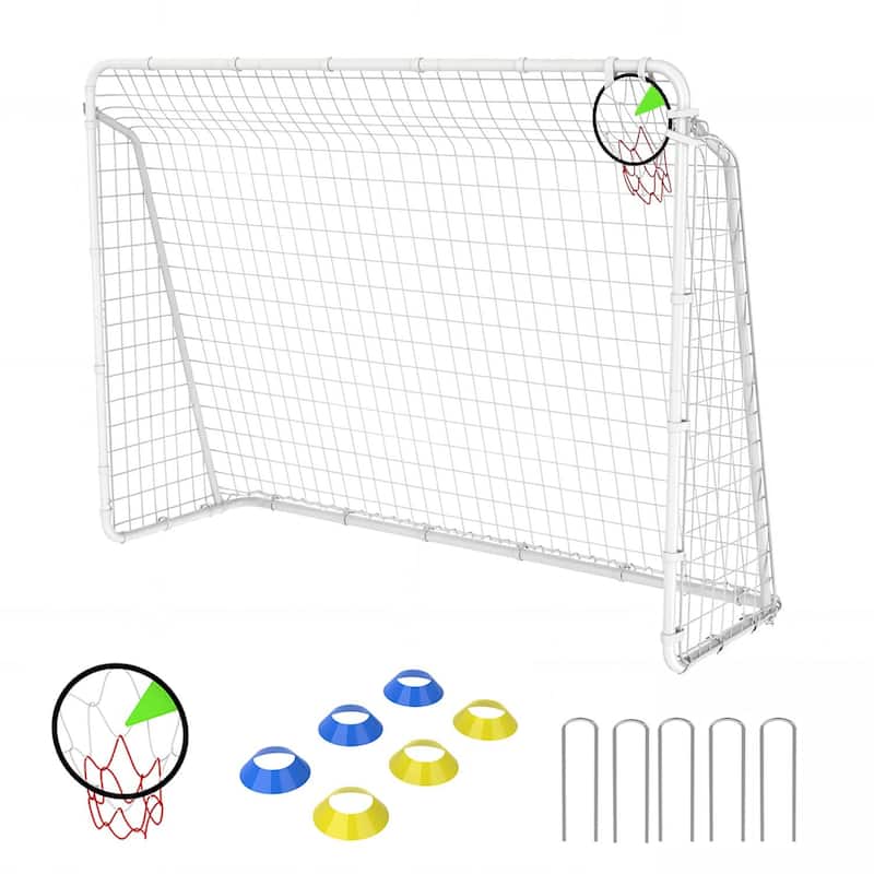 6 X 8FT Soccer Goal for Backyard Kids Portable Soccer Net with High-Strength Nets
