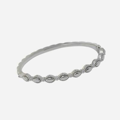 Charles Krypell Firefly Sterling Silver and 14K White Gold Bangle Bracelet - 6.5