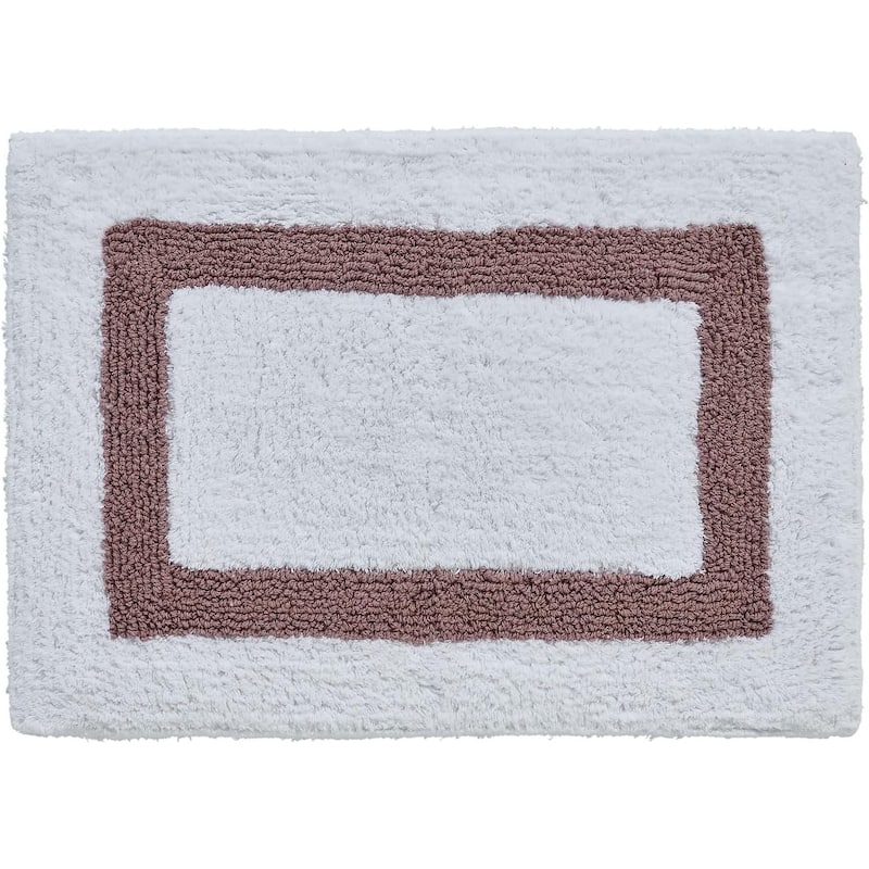 Better Trends Hotel Collection in Race Track 100% Cotton Super Absorbent Reversible Double Sided Machine Washable Bath Mat Rug