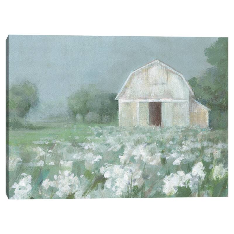 White Barn Meadow by Danhui Nai Canvas Art Print