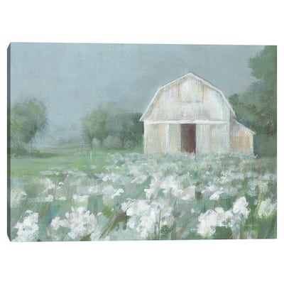 White Barn Meadow by Danhui Nai Canvas Art Print
