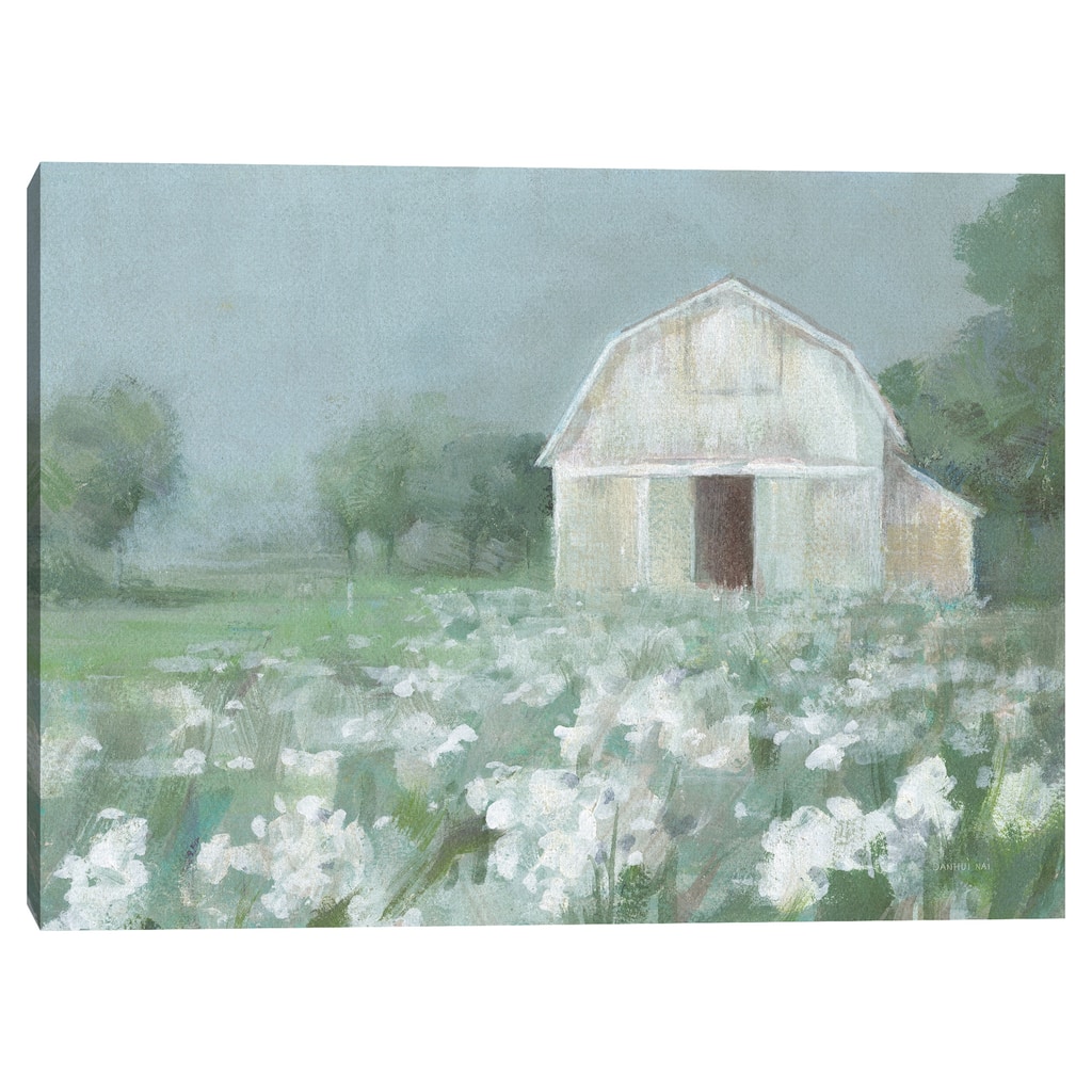 White Barn Meadow by Danhui Nai Canvas Art Print