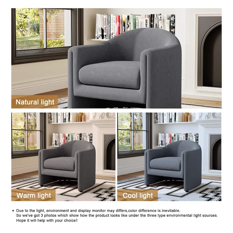 Modern Upholstered Barrel Accent Chair