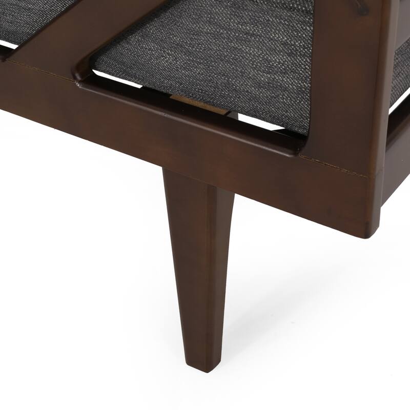 Modern 65" Button Tufted Chaise Lounge Chair with Bent Wood Desing and Rolled Accent Pillows