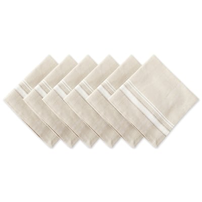 Design Imports Black French Stripe Napkin Set (Set of 6)