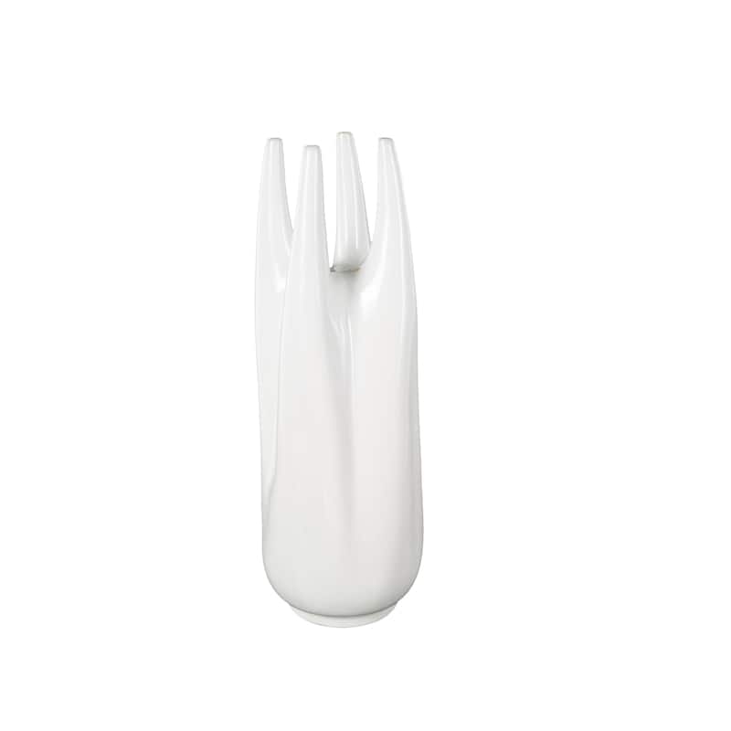 Ceramic Decorative Vase with Multiple Openings - White - Roche River Decor