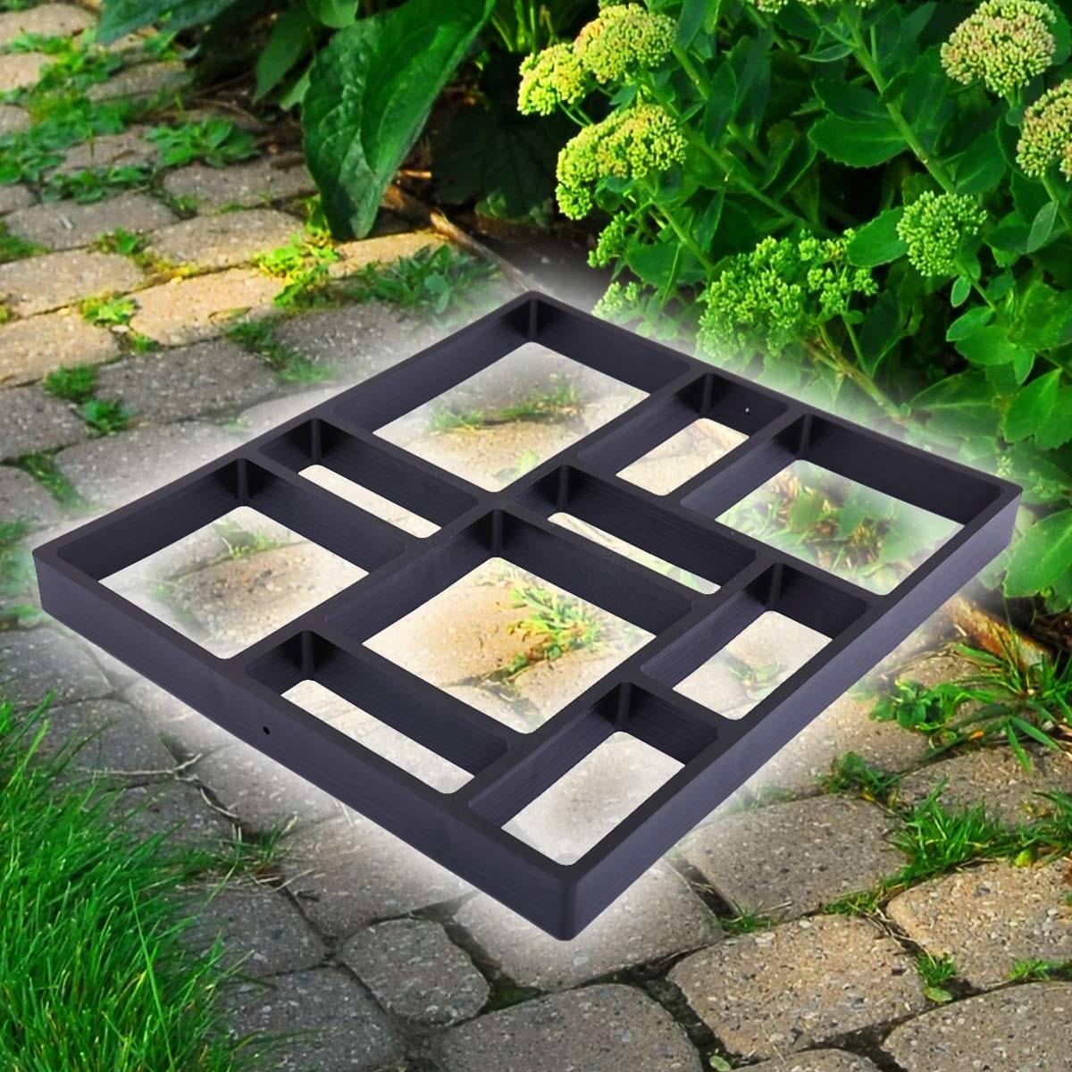 Reusable Concrete Path Maker Molds Home Concrete DIY- Square,Black ...
