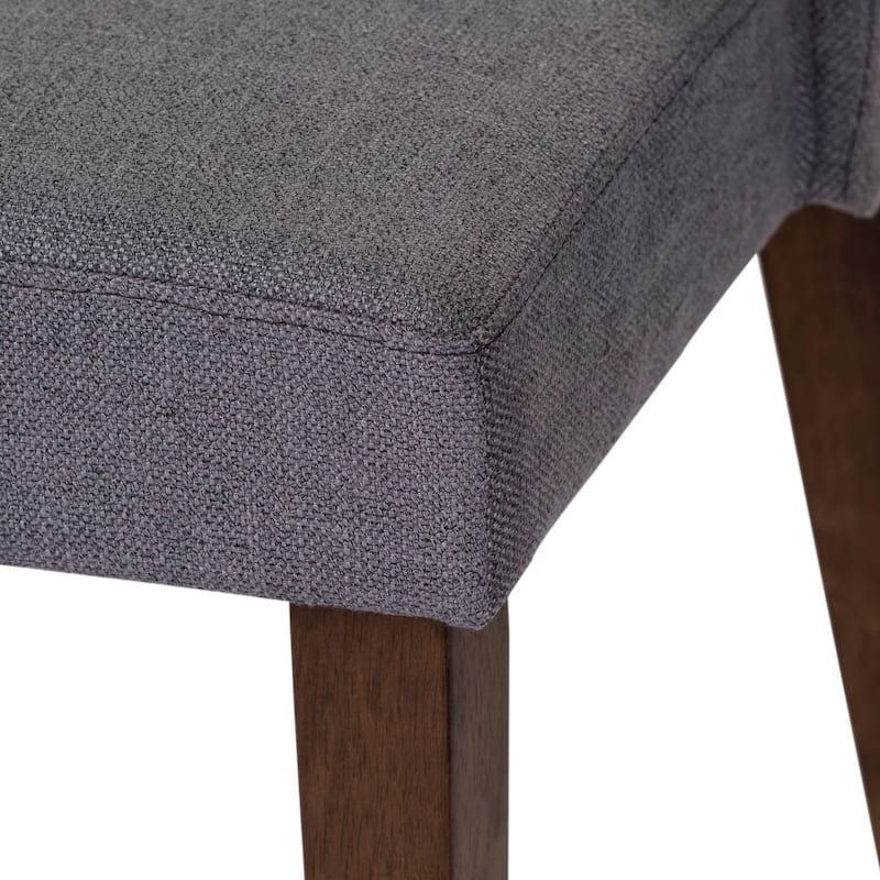 Space Savers Dining Chairs Set Walnut and Linen Upholstery 2 Piece - Various Colors