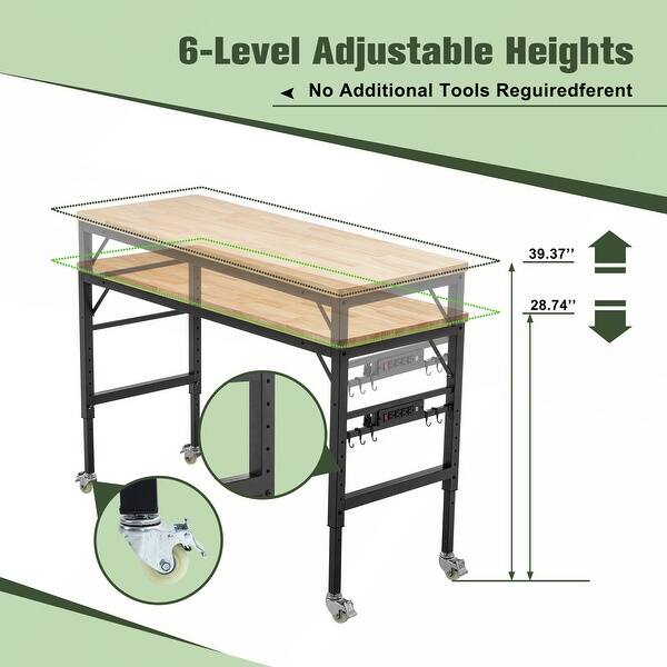 Workbench 60 Inches 60inch Adjustable Workbench for Garage - Bed Bath & Beyond - 43010665