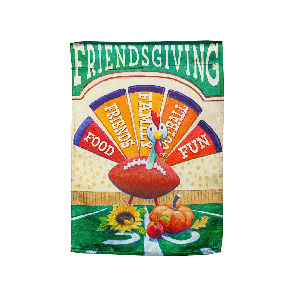 Friendsgiving Turkey Garden Lustre Flag