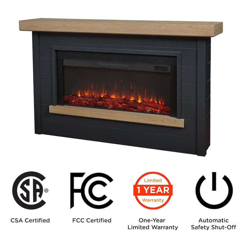 Bernice Landscape Electric Fireplace in Charcoal by Real Flame