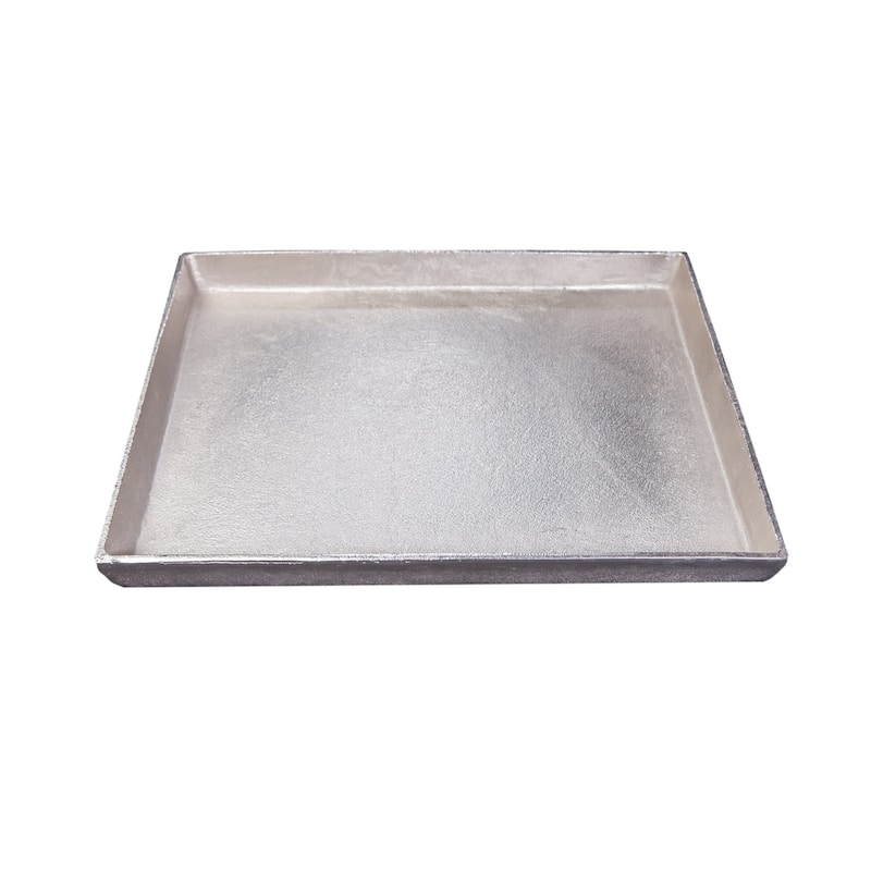 Sm. Cast Aluminum Rectangle Tray Nickel Antique