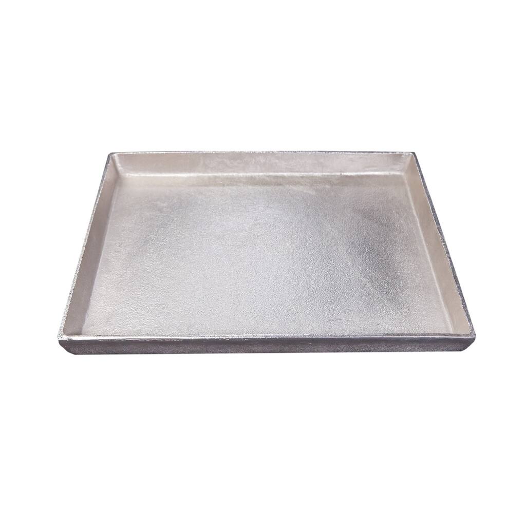 Sm. Cast Aluminum Rectangle Tray Nickel Antique