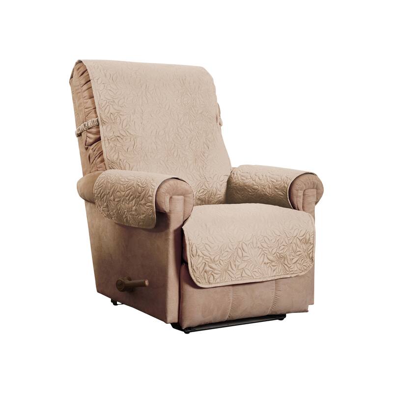 Belmont Leaf Secure Fit Recliner Furniture Cover Slipcover - Natural