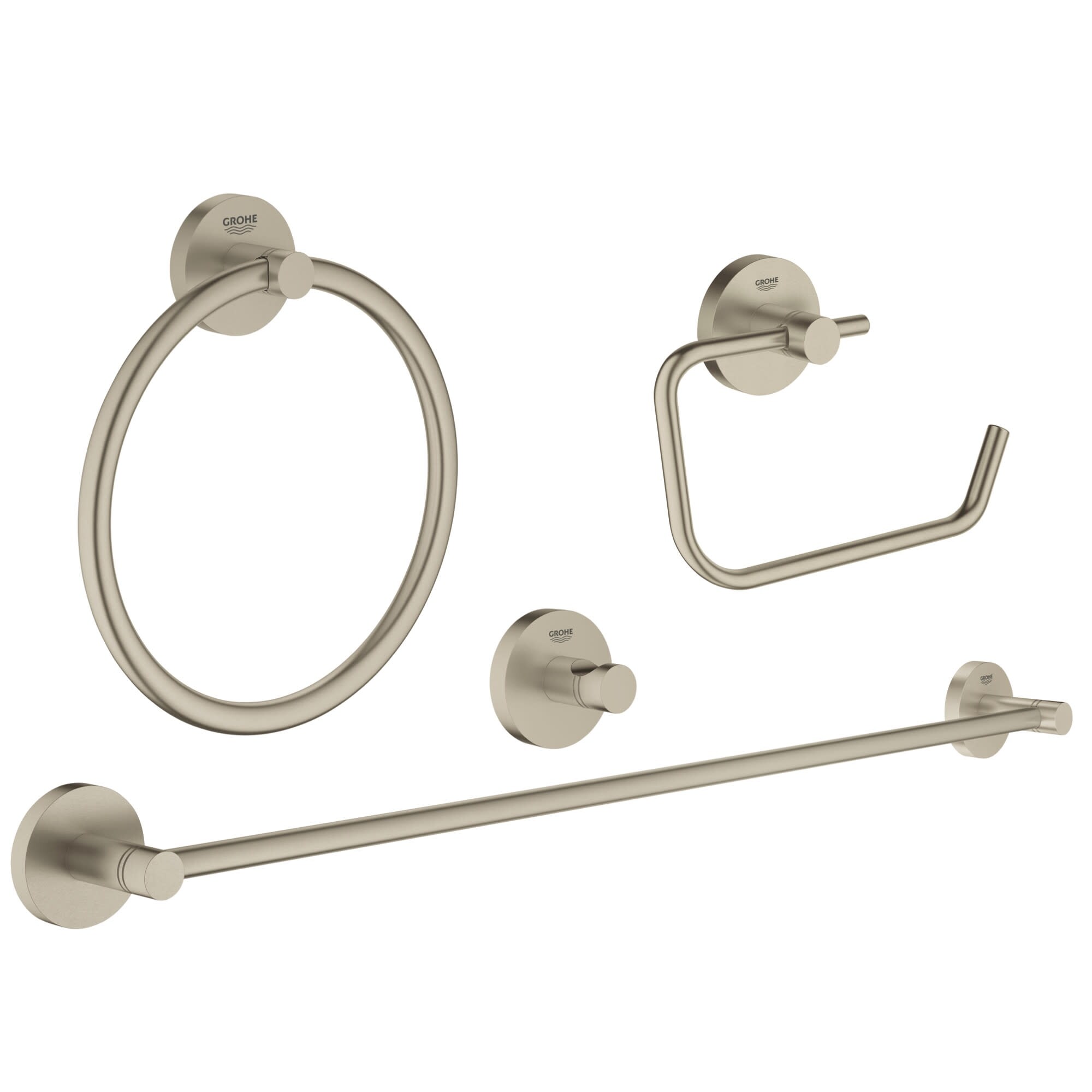 Shop Grohe 40 823 Essentials Bathroom Package With Towel Bar Towel Ring Overstock 20587096